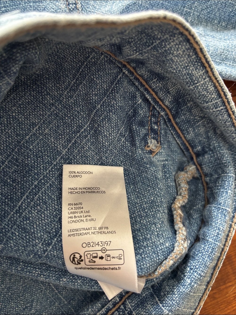 We The Free light wash denim zip hoodie Pullover. Size XS. - Picture 8 of 9